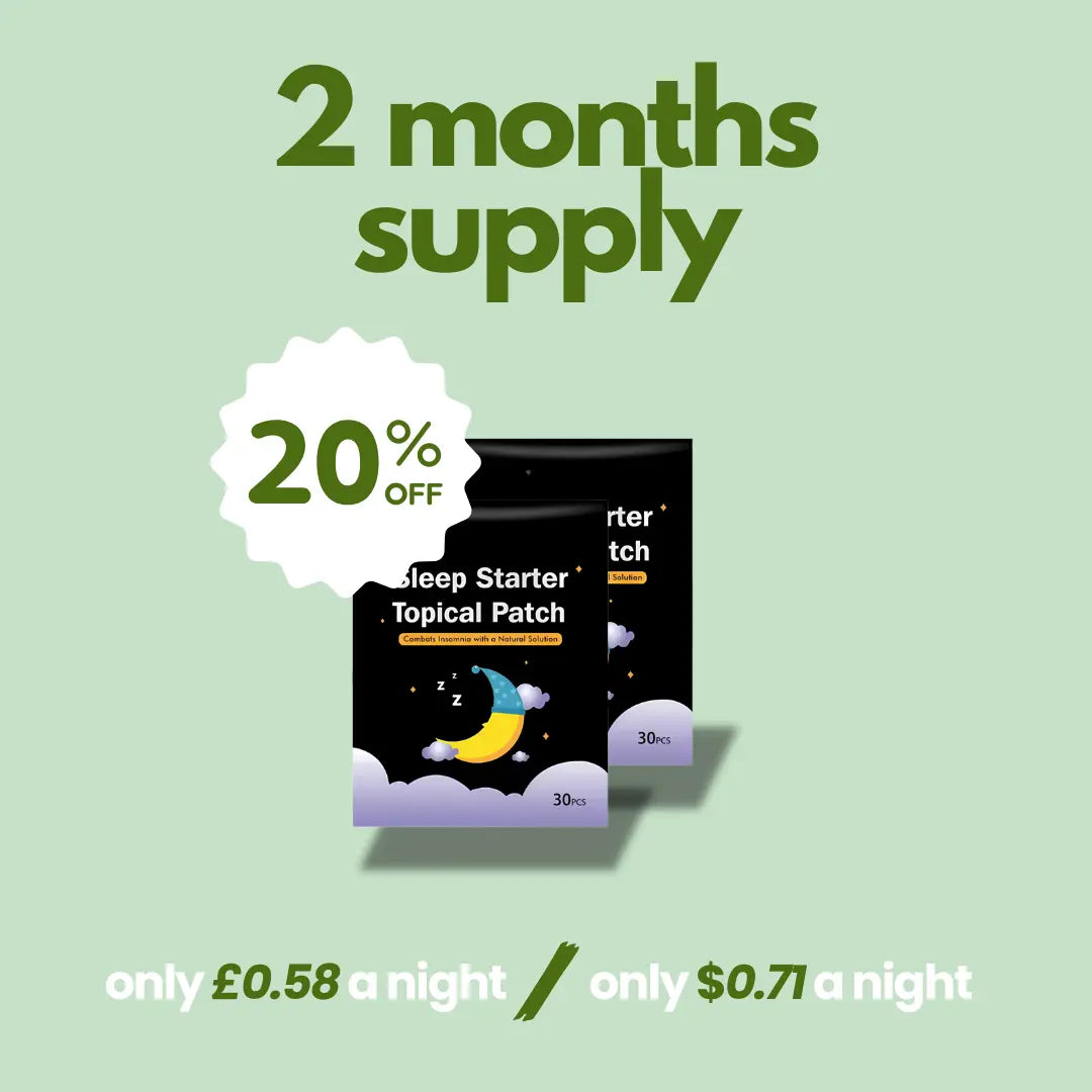 Sleep patch 2-month pack at 20% off, costing only £0.58 or $0.71 per night.