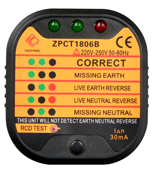 Electrical outlet tester to verify grounding connection